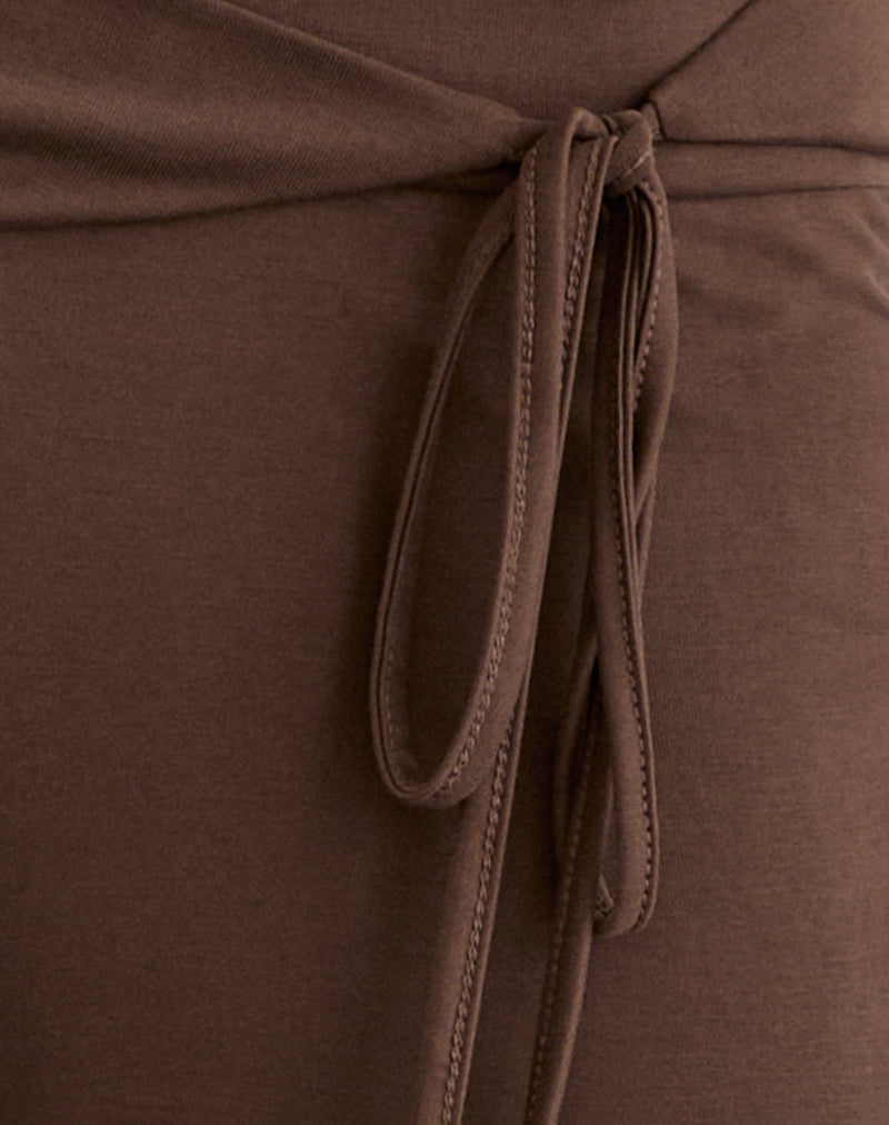 Donata Trouser in Cupro Dark Brown