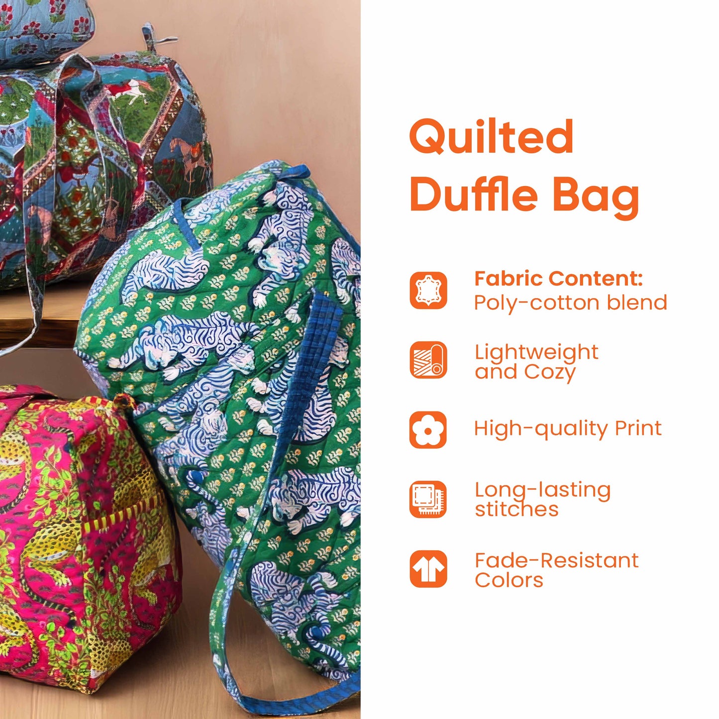 Hippie Journey Quilted Duffle Bag YS12