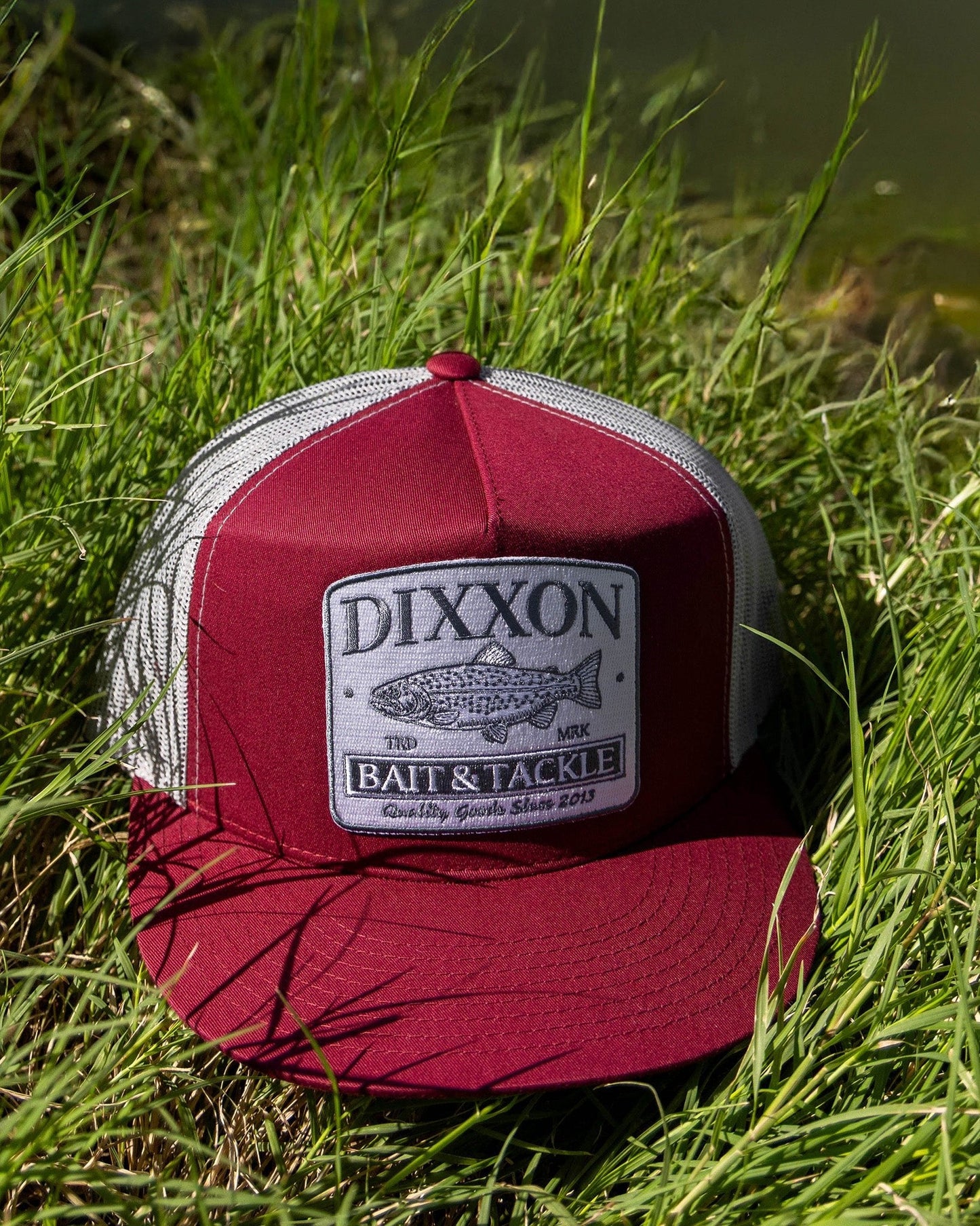 Bait & Tackle Flat Bill Trucker Snapback - White & Slate
