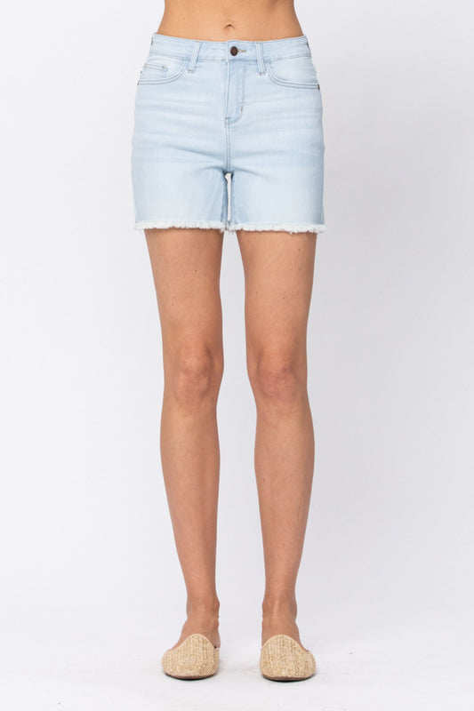 Judy Blue High Waist Bleach Light Cut Off Shorts
