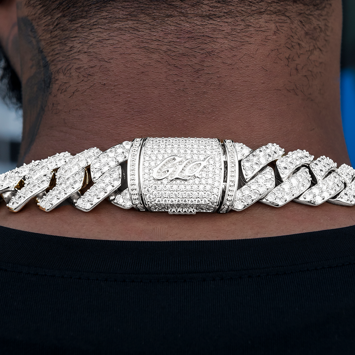 Boston Celtics Official NBA Diamond Prong Cuban Chain in White Gold- 25mm