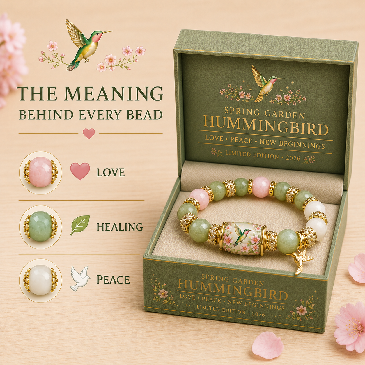 🔥Hot Sale 49% off🌿 Love, Peace & Spring Blessings 💖 | 2026 Limited Edition Bracelet
