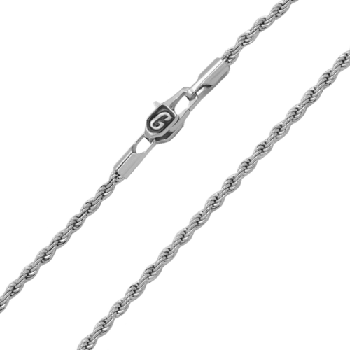 2mm Rope Chain in White Gold