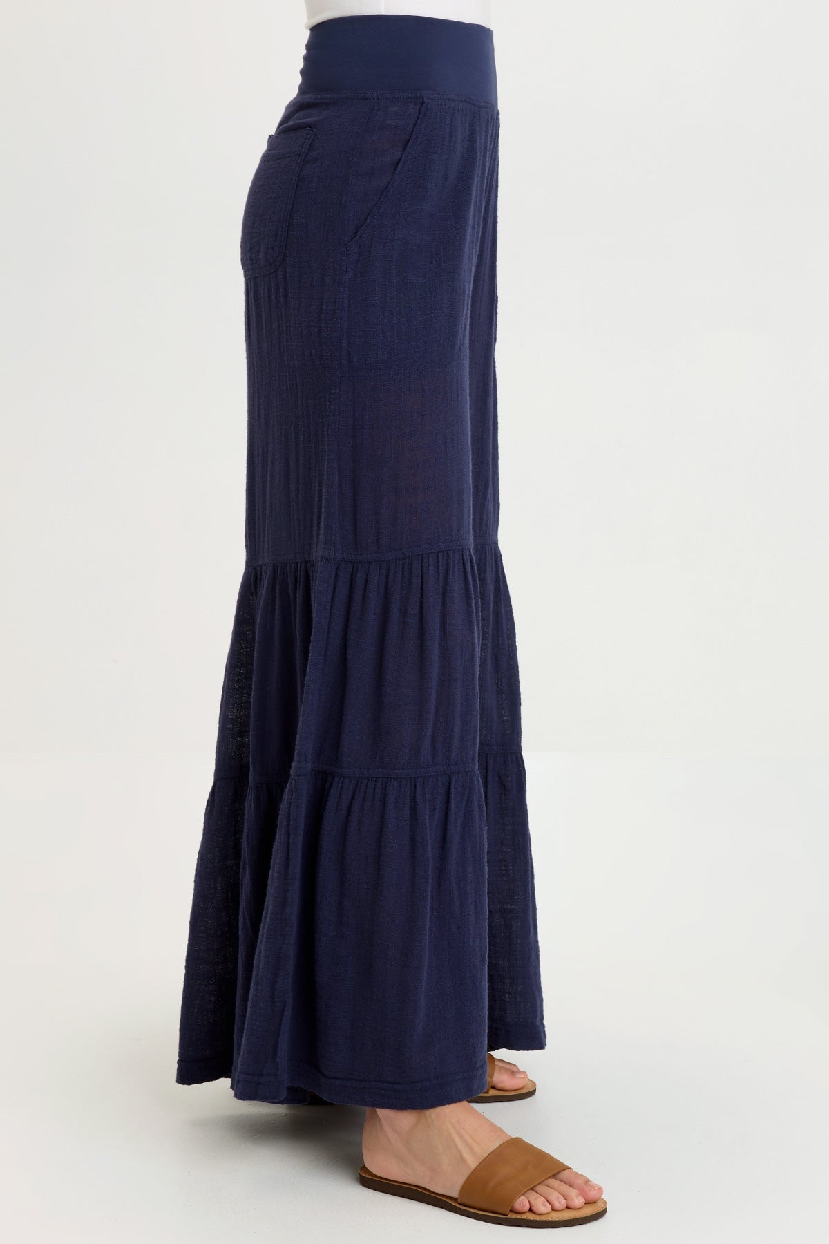 Lando Gauze Tiered-Bottom Pant