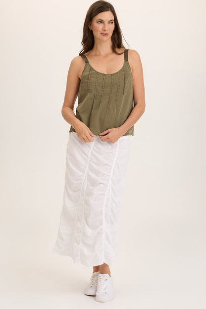 Shawnie Linen Billowy Pintuck Tank
