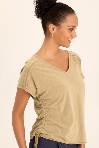 Diggory Cinched Cord V-Neck Jersey Tee