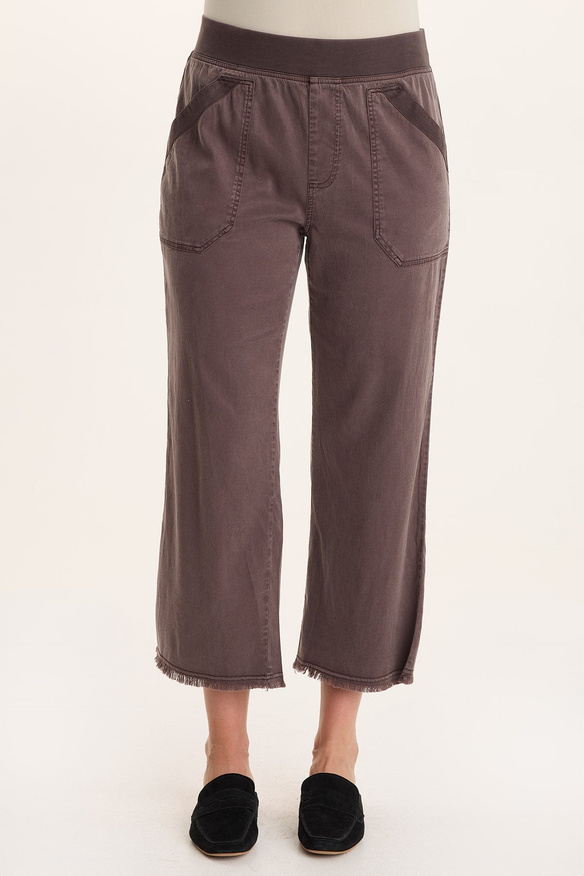 Daga Tencel Flared Leg Pull-On Crop Pant