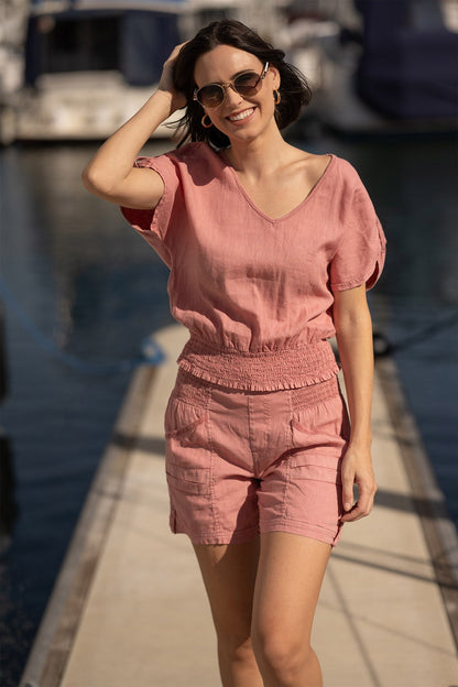 Rebel Linen Tabbed Short
