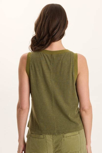 Katrine Soft Twill Embroidered Artisan Tank