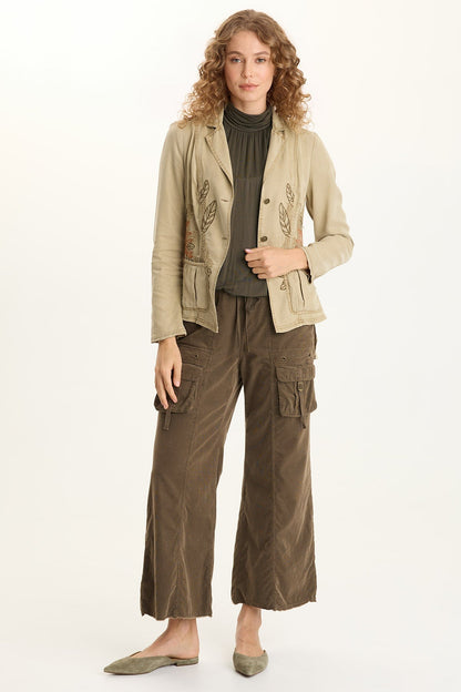 Danski Embroidered Soft Twill Blazer