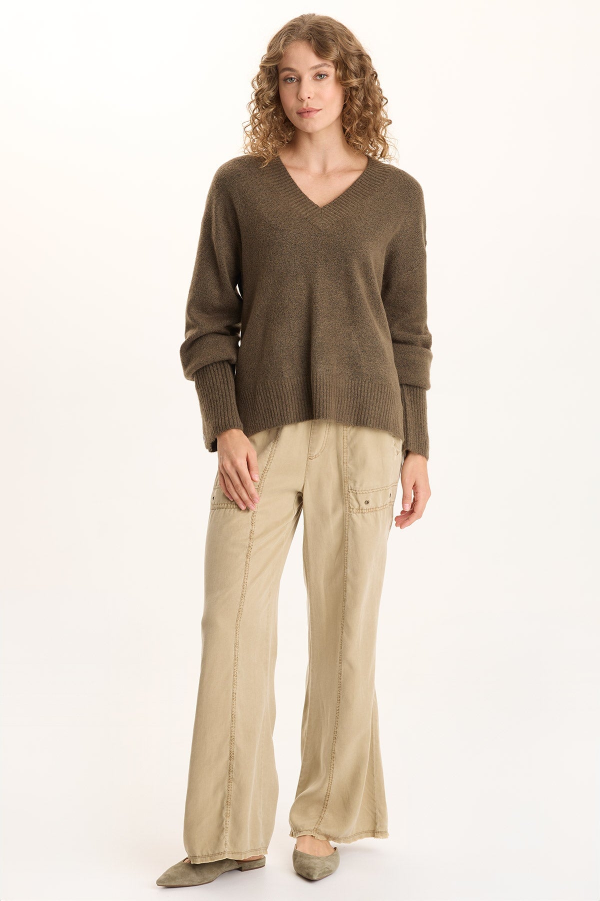 Schyler Soft Twill Wide-Leg Trouser