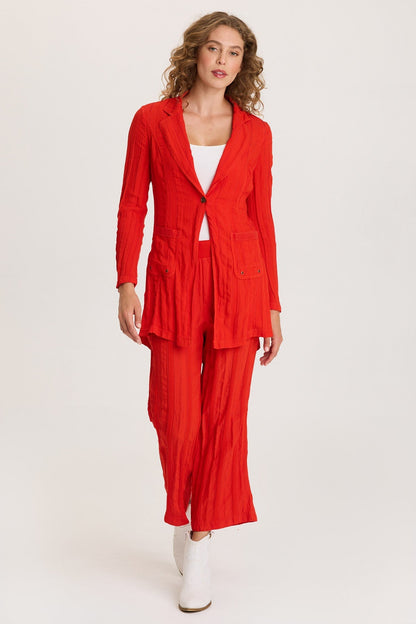 Barron Textured Stripe Long Blazer