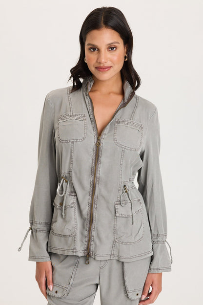 Hall Four Pocket Cinchable Twill/Rib Jacket