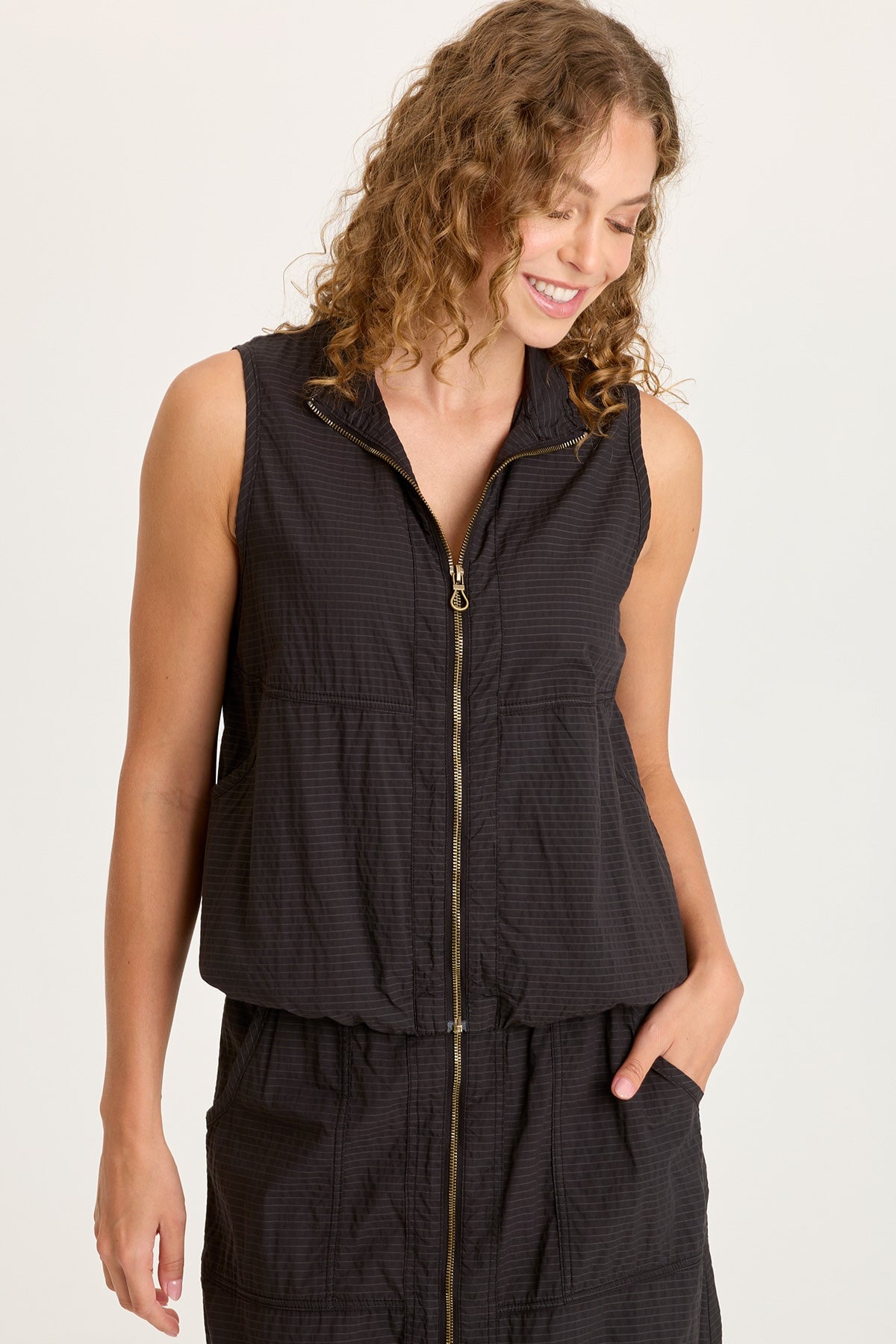 Tallis Textured Zip Front Vest