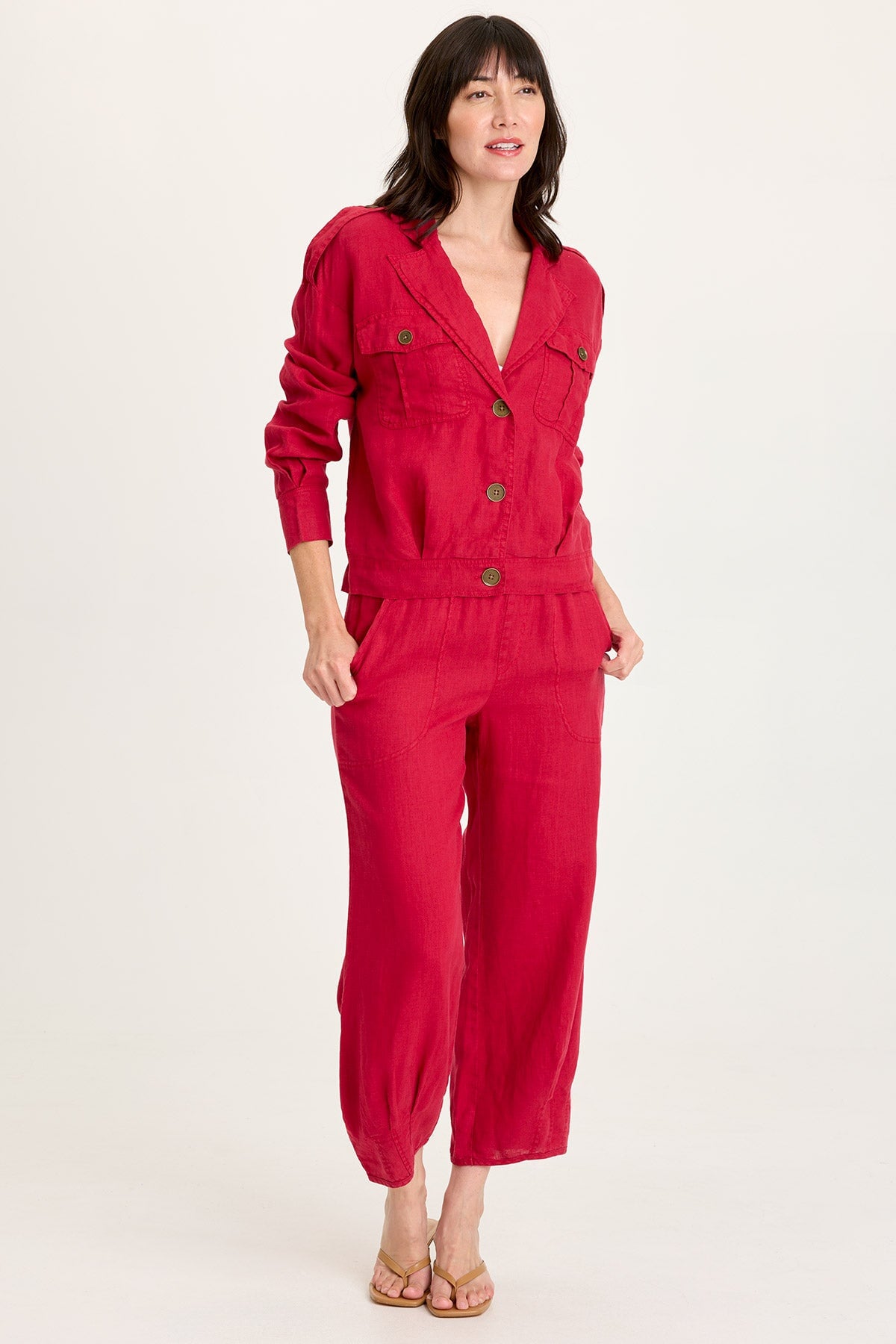 Baltazar Linen Pleated Jacket