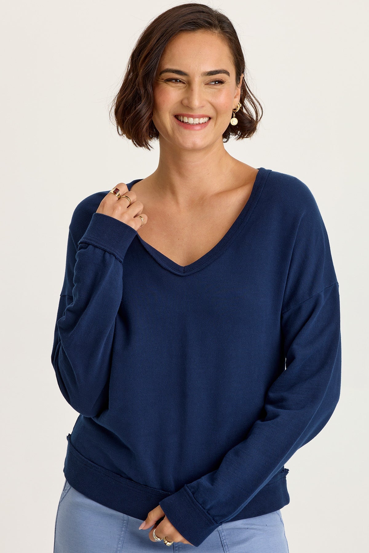 Rolin Terry V-Neck Pullover