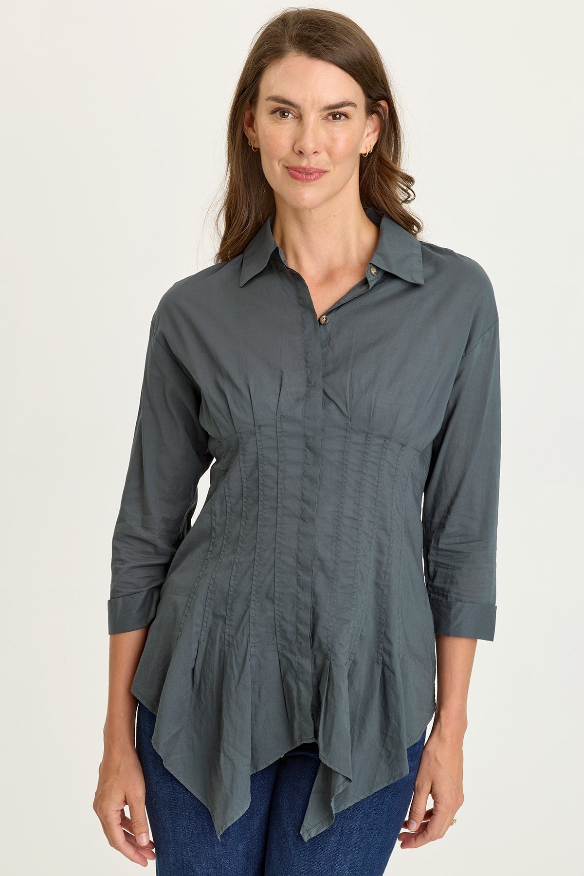 Ashlan Voile Sharkbite Blouse