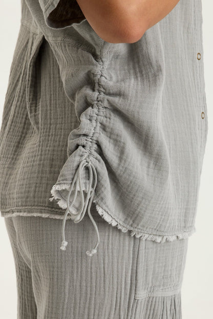 Creston Gauze Snap-Up Top