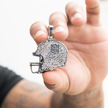 2025 Chicago Bears Team Helmet Pendant - White Gold