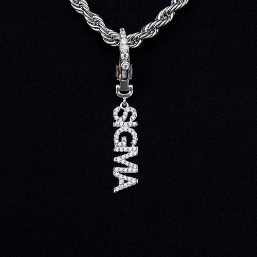 "Sigma" Clip On Pendant in White Gold