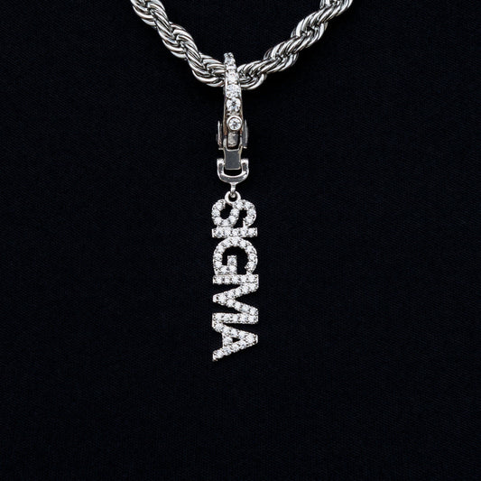 "Sigma" Clip On Pendant in White Gold