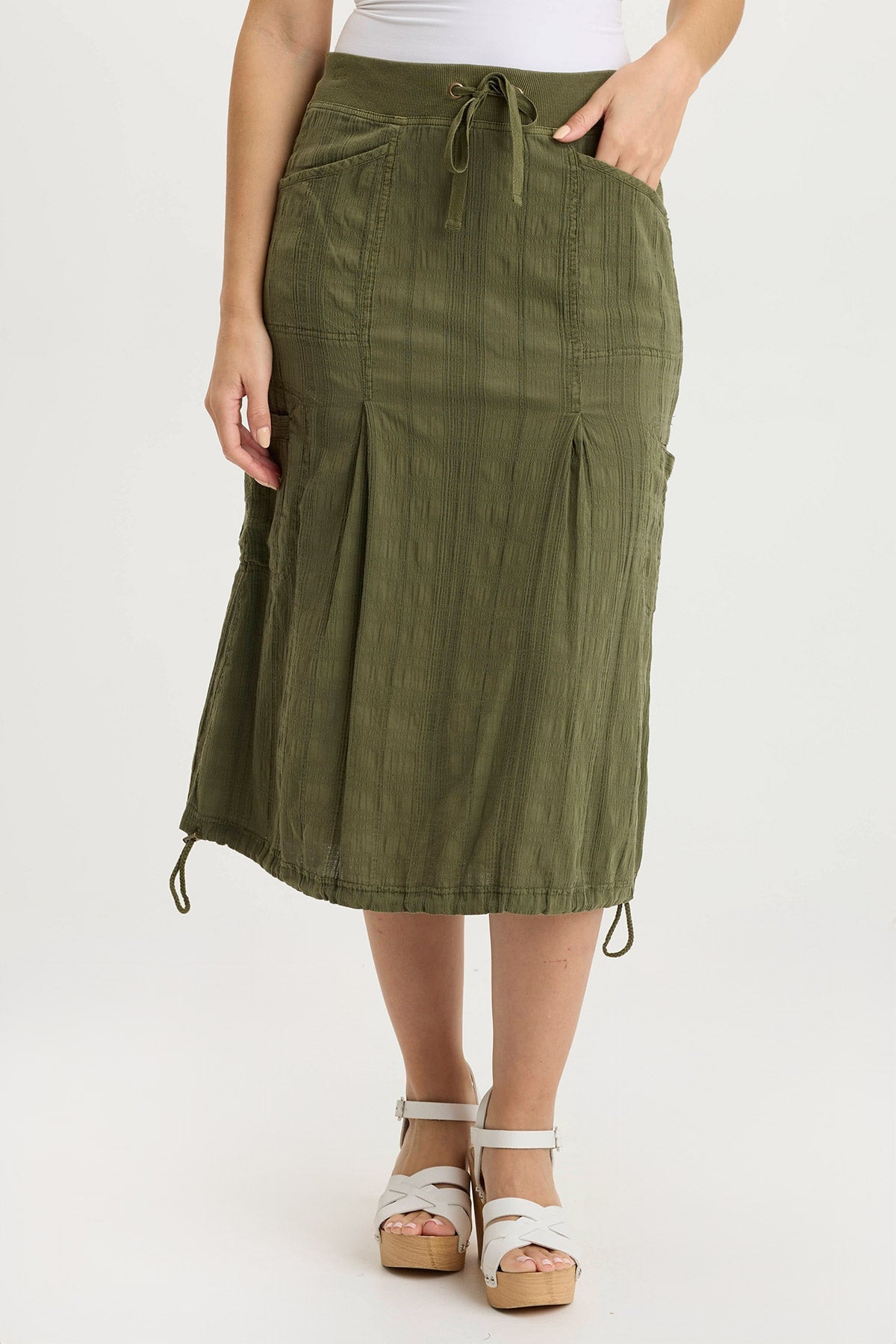 Aracelle Textured Gauze Cargo Bubble Hem Skirt