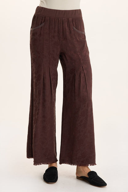 Twaina Textured Satin Soft Volume Wide Leg Pant