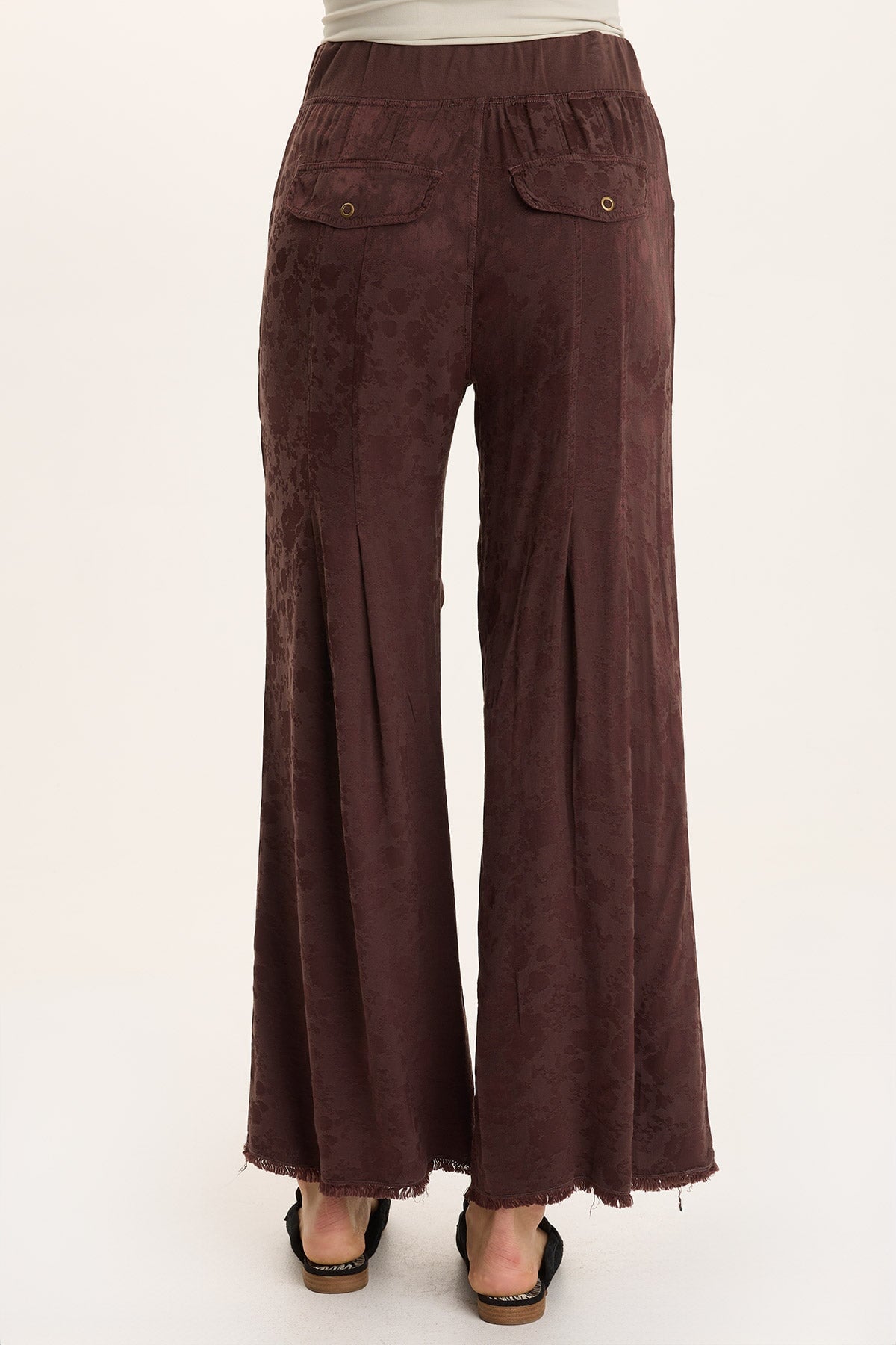 Twaina Textured Satin Soft Volume Wide Leg Pant