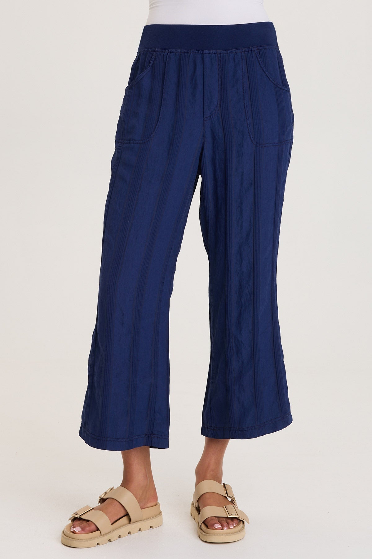 Carruth Textured Stripe Flared Leg Crop