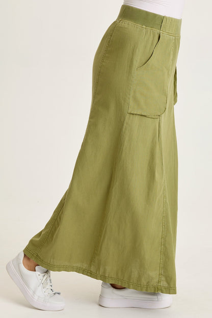 Emerie Linen Inverted Box Pleat Skirt