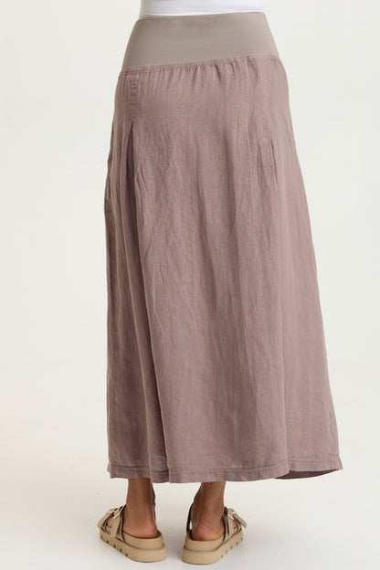 Aderyn Linen Pleated Skirt