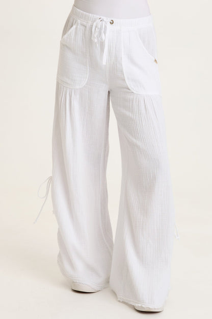 Muriel Gauze Wide-Leg Pant