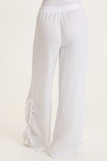 Muriel Gauze Wide-Leg Pant
