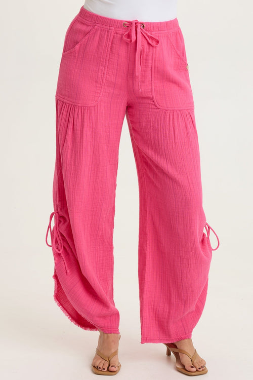 Muriel Stripe Gauze Wide-Leg Pant