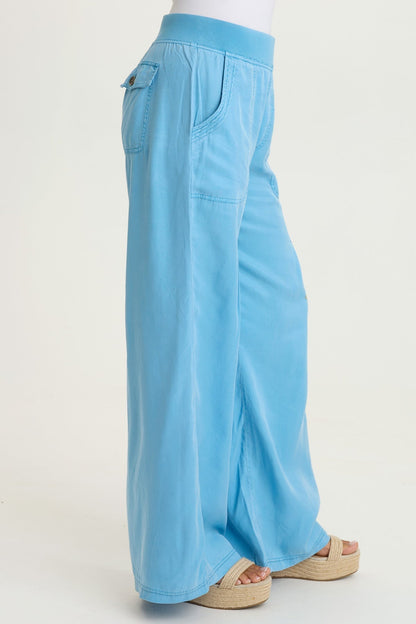 Embroidered Dacia Twill Pleated Pant