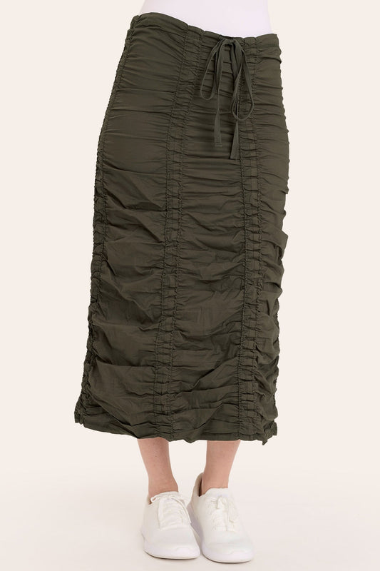 Double Shirred Panel Skirt