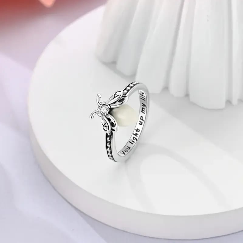 💍Firefly Glow Ring S925 Silver ✨ – Luminous Nature-Inspired Zircon Ring for Women | Cute Night Glow Jewelry Gift for Her