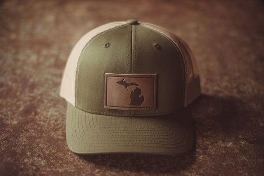 Michigan Silhouette Hat - Moss/Khaki