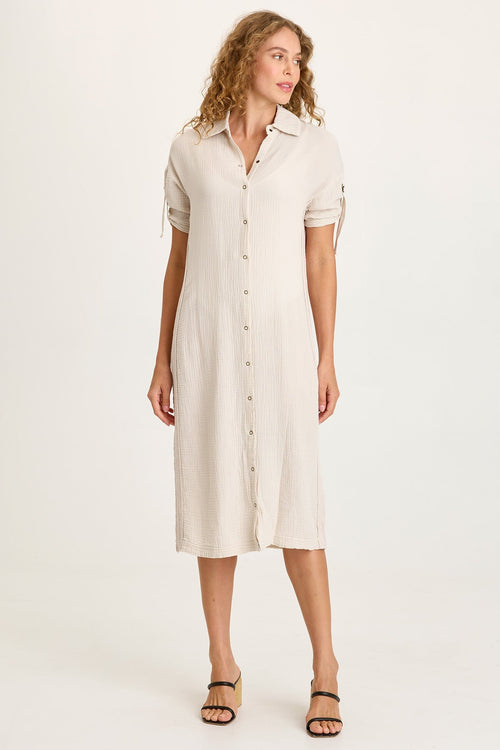 Cantori Gauze Button-Up Dress