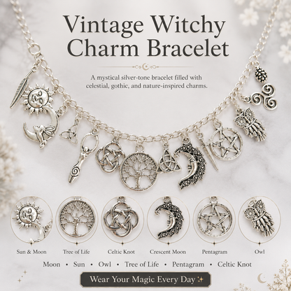 Vintage Witch Charm Bracelet