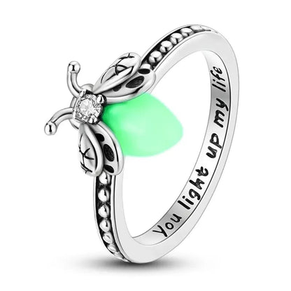 💍Firefly Glow Ring S925 Silver ✨ – Luminous Nature-Inspired Zircon Ring for Women | Cute Night Glow Jewelry Gift for Her