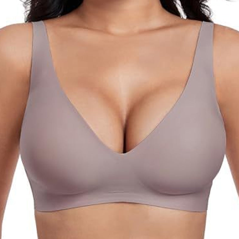 💗Summer Hot Sale⚡50K+ SOLD💕 Jelly Wireless Womens Comfortable Wireless Bras Push Up Bralettes Seamless Tshirts Bras Deep V Everyday Bras