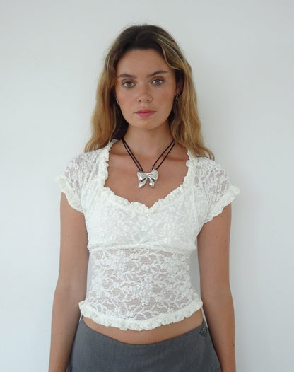 Colette Cord Big Bow Necklace by Gemini Jewels