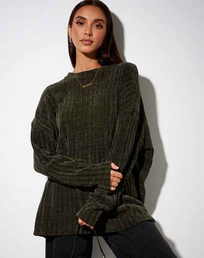 Dad Jumper in Chenille Khaki