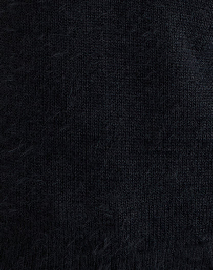 Dikara Jumper with Scarf in Knit Black