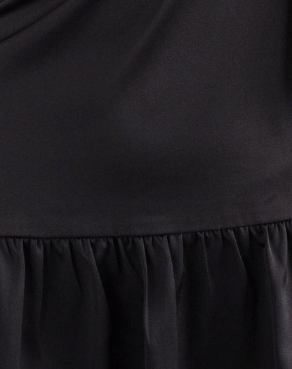 Distia Plunge Puff Mini Dress in Black