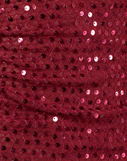 Dudley Vest Top in Sequin Knit Burgundy