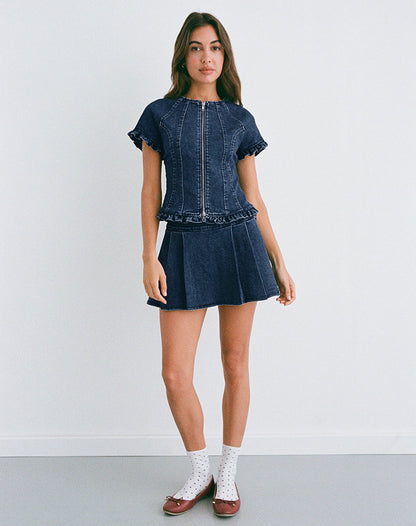 Dunya Top in Chambray Vintage Blue