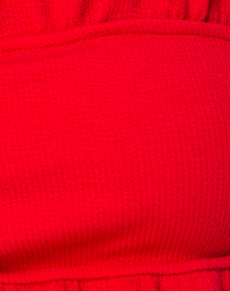 Effie Bikini Top in Red Rib
