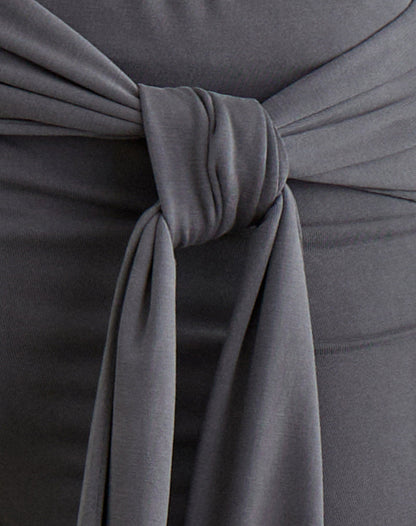Effy Tie Side Cupro Capri in Dark Grey